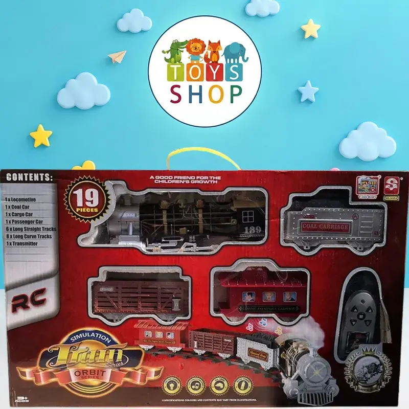 لعبة قطار السكة الحديدية الكلاسيكي بالتحكم  عن بعد (19 قطعة | Simulation Train Orbit  Series RC